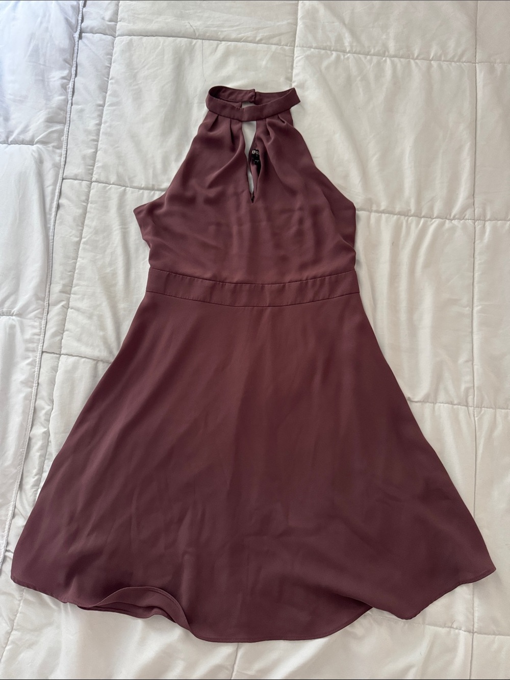 Women's Sleeveless Halter Dress in Plum